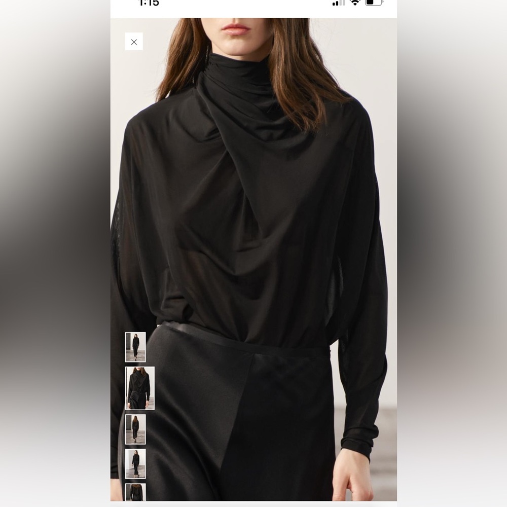 Zara Black Draped Top